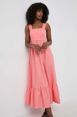 BOSS sukienka kolor fioletowy maxi rozkloszowana 50511834