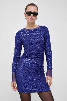 BOSS sukienka kolor niebieski mini dopasowana