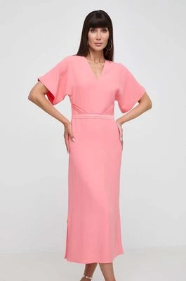 BOSS sukienka kolor różowy maxi oversize 50512822