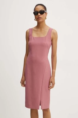 BOSS sukienka kolor różowy mini dopasowana 50518447