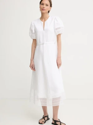 BOSS sukienka letnia z dodatkiem lnu Doralia