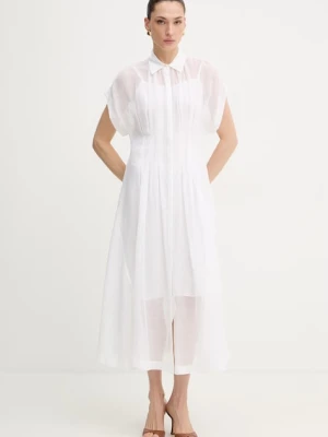 BOSS sukienka z dodatkiem lnu Davinata