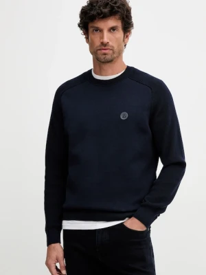 BOSS sweter bawełniany męski kolor granatowy lekki 50543136