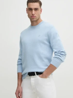 BOSS sweter bawełniany męski kolor niebieski lekki 50531574