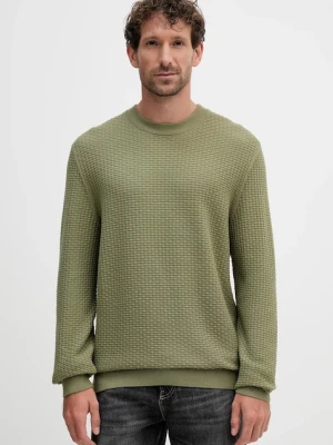 BOSS sweter bawełniany męski kolor zielony lekki 50545283