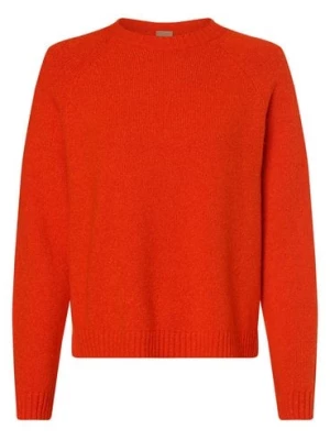 BOSS Sweter damski z dodatkiem alpaki Kobiety Wełna czerwony|pomarańczowy marmurkowy,