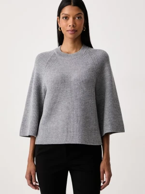BOSS sweter damski z wełną Falinas szary