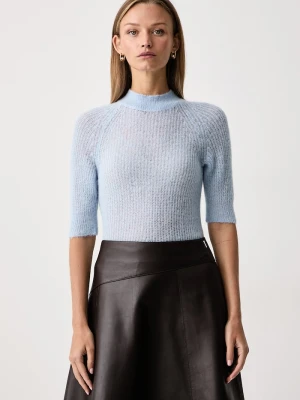 BOSS sweter damski z wełną Fewe niebieski