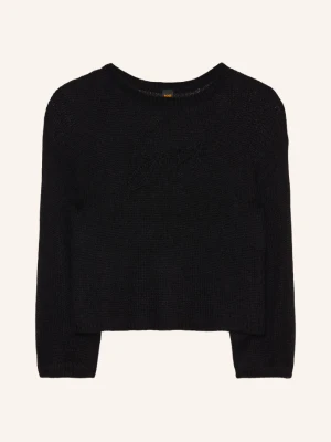 Boss Sweter Farazena Z Moherem schwarz CZARNY