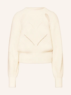 Boss Sweter Farlant Z Wycięciem weiss