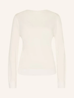 Boss Sweter Fasebackardi Z Jedwabiem weiss
