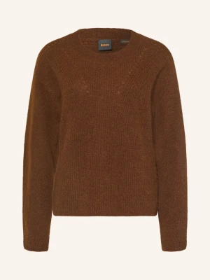 Boss Sweter Fenne Z Alpaki braun BRĄZOWY