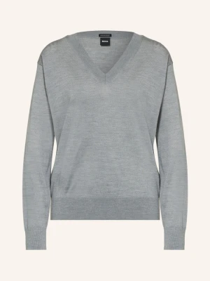 Boss Sweter Freeslyn grau SZARY