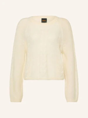 Boss Sweter Fypera Z Moherem weiss BIAŁY