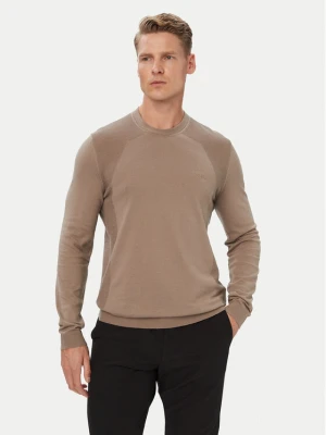 BOSS Sweter KN_Momentum 50558351 Beżowy ciemny Regular Fit