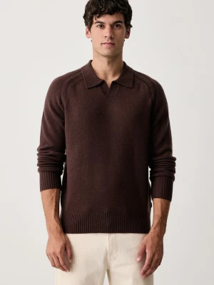 BOSS sweter męski kaszmirowy H-Fulvo brązowy