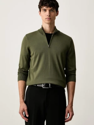 BOSS sweter męski wełniany H-Ebenji zielony