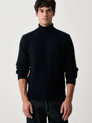 BOSS sweter męski wełniany H-Fioccolo granatowy
