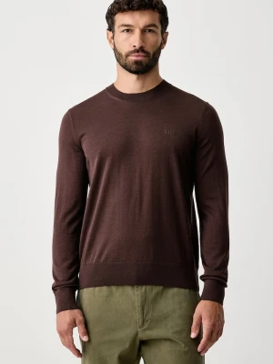BOSS sweter męski wełniany H-Leno-L brązowy