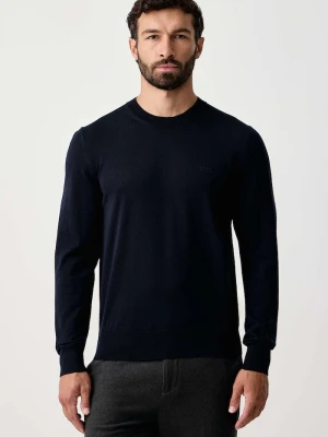 BOSS sweter męski wełniany H-Leno-L granatowy