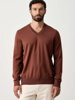 BOSS sweter męski wełniany H-Melba-L brązowy
