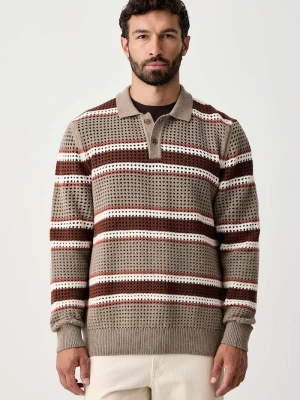 BOSS sweter męski z wełną C-Fincenzo beżowy