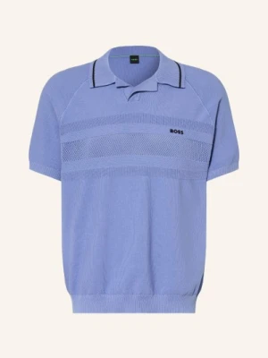 Boss Sweter Polo blau