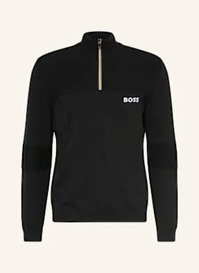Boss Sweter Typu Troyer Hydro schwarz