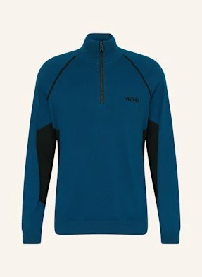 Boss Sweter Typu Troyer Hydro-X blau