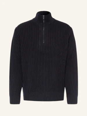 Boss Sweter Typu Troyer Kwinter blau