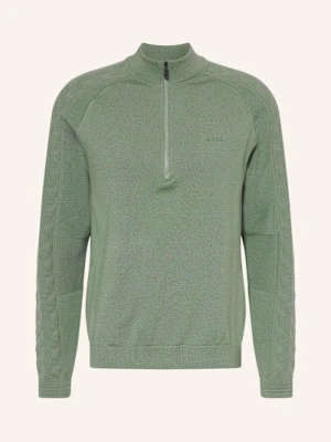 Boss Sweter Typu Troyer Mirror gruen