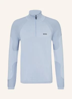 Boss Sweter Typu Troyer Perform-X blau