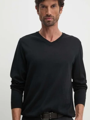 BOSS sweter wełniany czarny