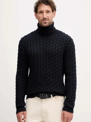 BOSS sweter wełniany BECKHAM X BOSS męski kolor granatowy z golferm 50554338