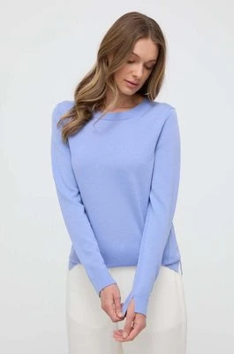 BOSS sweter wełniany damski kolor turkusowy lekki 50492551