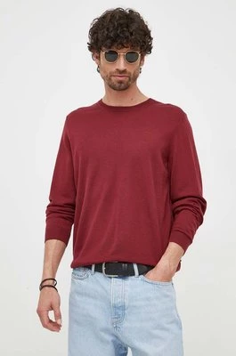 BOSS sweter wełniany kolor bordowy 50468239