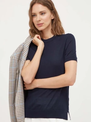 BOSS sweter wełniany kolor granatowy 50492857