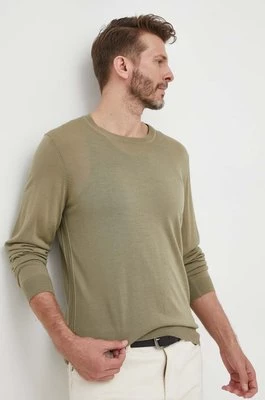 BOSS sweter wełniany kolor zielony 50468239