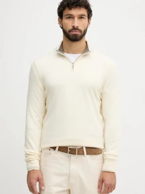 BOSS sweter wełniany męski kolor beżowy lekki 50549984