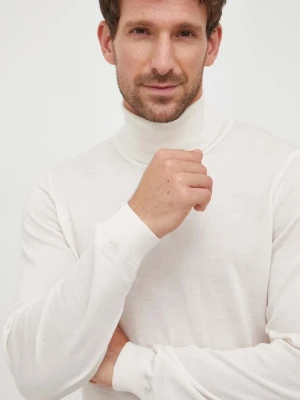 BOSS sweter wełniany męski kolor biały lekki z golferm 50468262