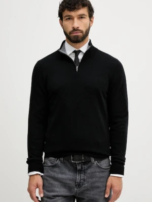 BOSS sweter wełniany męski kolor czarny lekki 50549984