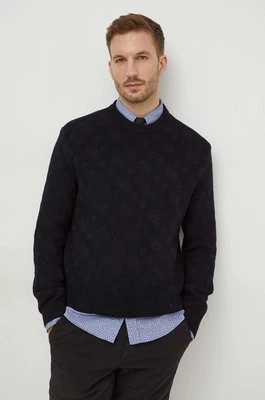 BOSS sweter wełniany męski kolor czarny lekki 50506033