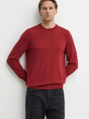 BOSS sweter wełniany Botto-L męski kolor czerwony