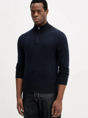 BOSS sweter wełniany męski kolor granatowy lekki 50549984