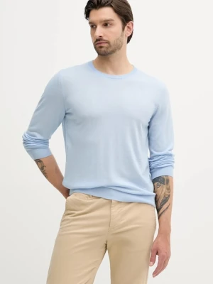 BOSS sweter wełniany męski kolor niebieski lekki 50468239