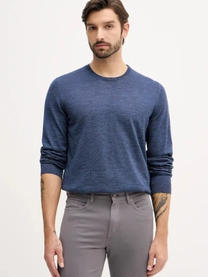 BOSS sweter wełniany Leno-P męski kolor niebieski lekki 50468239
