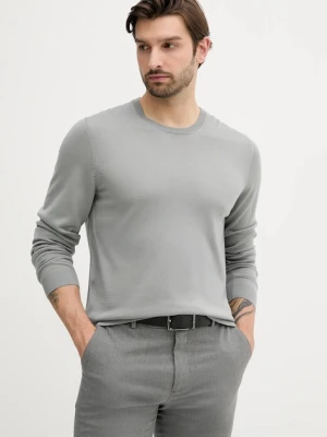 BOSS sweter wełniany męski kolor szary lekki 50468239