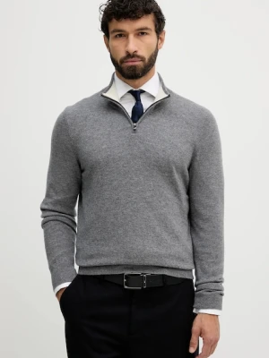 BOSS sweter wełniany męski kolor szary lekki 50549984