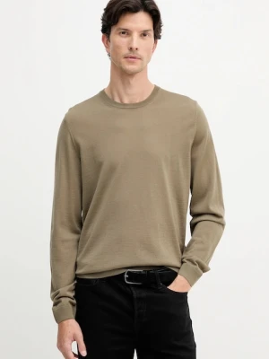 BOSS sweter wełniany męski kolor zielony lekki 50468239