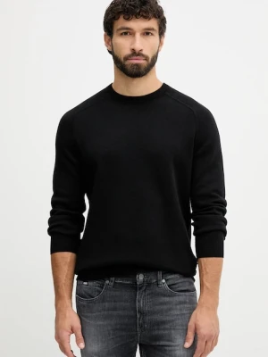 BOSS sweter z dodatkiem wełny męski kolor czarny 50549977